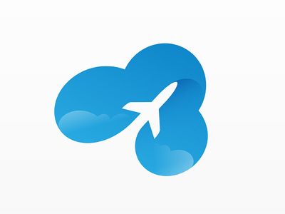Cloud + Plane Logo Concept image