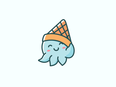 Octopus Ice Cream Logo Design image